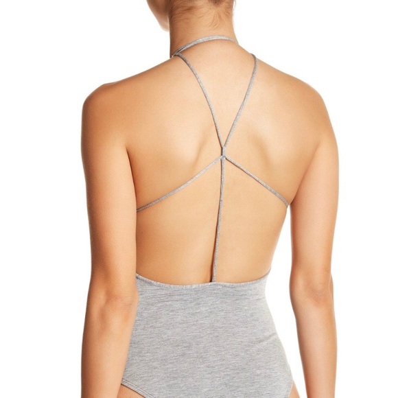 SALE❗️Sam Edelman Grey Strappy Cotton Bodysuit L - Picture 3 of 7